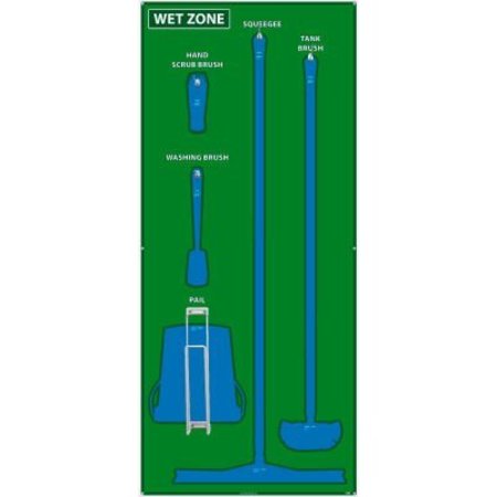 NMC National Marker Wet Zone Shadow Board, Green/Blue, 68 X 30, Aluminum - SB119AL